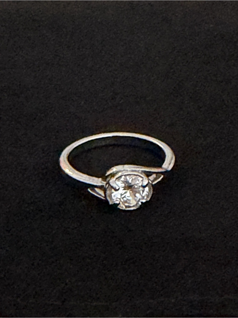 Solitaire Ring with Clear Stone